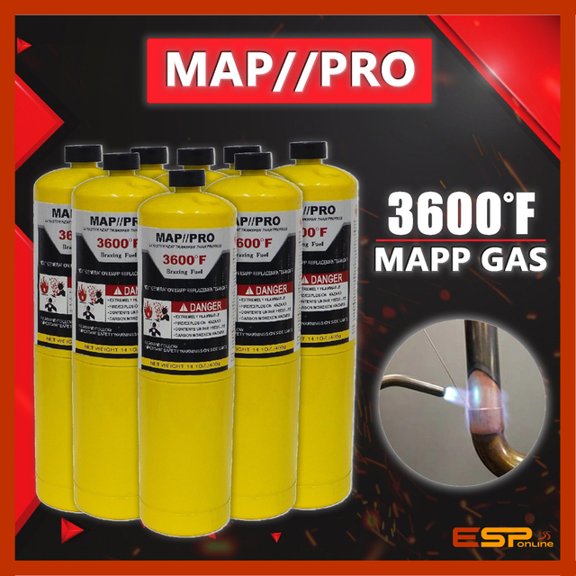 Bouteille de gaz MAPP moderne Ice Long, 99,9 % de propylène de haute pureté MAP-PRO, plus chaud que le propane ! 